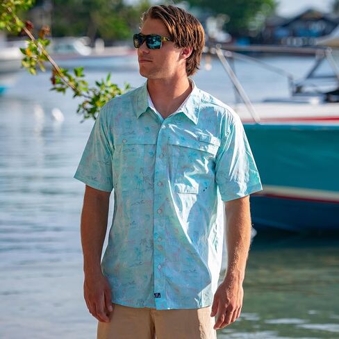 Salt Life Men's Lounge Life Woven Short Sleeve Performance Tee in Saudi Arabia