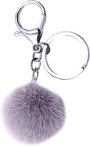 بوم بوم سلسلة المفاتيح الناعمة فرو المنك الاصطناعي لطيف الكرة سلاسل المفاتيح الفضية سيارة مفتاح حلقة حقيبة يد للنساء الفتيات in Kuwait