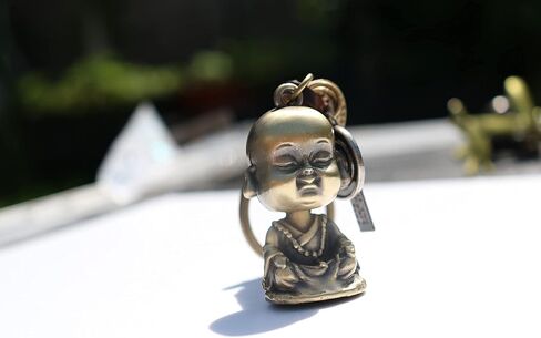 AuPra Buddha Statue KeyChain Gift Women & Men Leather KeyRing Home Car Keys Holder Ladies Guardian Present in Kuwait