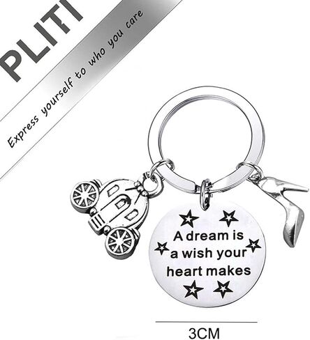 PLITI Goddaughter Gift A Dream Is A Wish Your Heart Makes Keychain Inspirational Ladies Girls Graduation Gifts For Her in Saudi Arabia