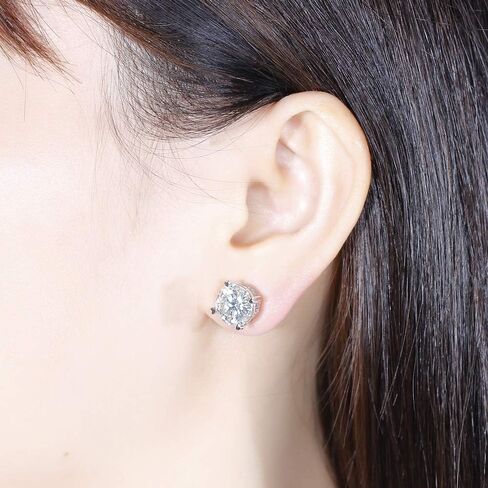 DovEggs الصلبة 14K الذهب الأبيض 6CTW 9mm G-H-I اللون القلب الأسهم قطع إنشاؤها Moissanite أقراط الدعامة عودة للنساء in Kuwait