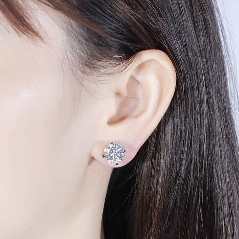 DovEggs الصلبة 14K الذهب الأبيض 6CTW 9mm G-H-I اللون القلب الأسهم قطع إنشاؤها Moissanite أقراط الدعامة عودة للنساء in Kuwait