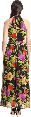 London Times Women's Twist Neck Feminine Chiffon Halter Maxi Dress Occasion Guest of Mother of The Bride in Saudi Arabia