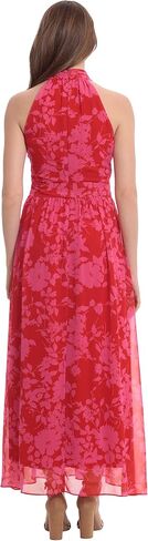 London Times Women's Twist Neck Feminine Chiffon Halter Maxi Dress Occasion Guest of Mother of The Bride in Saudi Arabia
