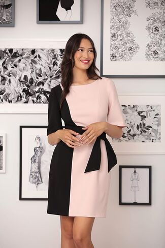 London Times Women's Color Block Side Tie Sheath Dress in Saudi Arabia