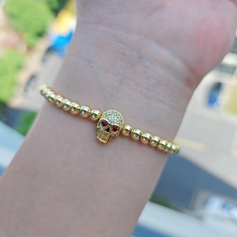 Angel Skull Pumpkin Charm Bracelets 2 Pcs Gold Plated Beads Bee Bracelet for Gift Jewerly Women Men in Kuwait