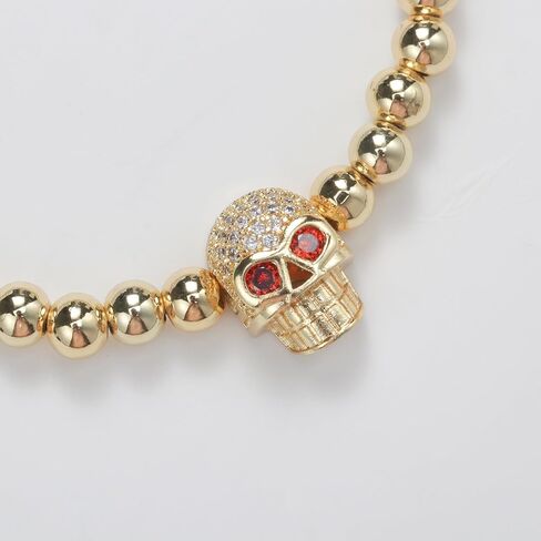 Angel Skull Pumpkin Charm Bracelets 2 Pcs Gold Plated Beads Bee Bracelet for Gift Jewerly Women Men in Kuwait