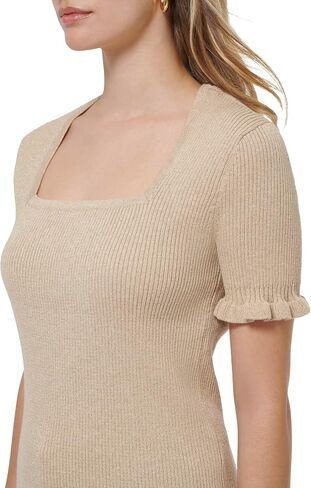 Tommy Hilfiger Women's Shimmer Lurex Square Neck Sweater in Saudi Arabia