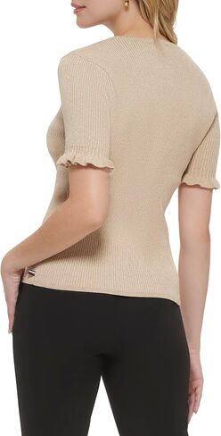 Tommy Hilfiger Women's Shimmer Lurex Square Neck Sweater in Saudi Arabia