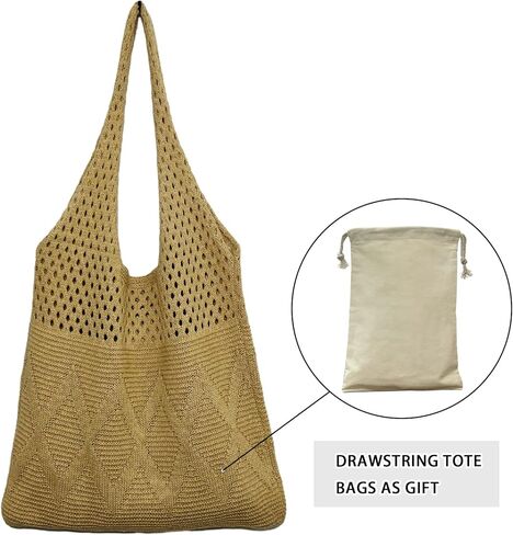 حقيبة كروشيه للنساء Fairycore Hobo Bag الصيف الجمالية الجنية الجرونج الشاطئ متماسكة حقيبة حمل in Kuwait