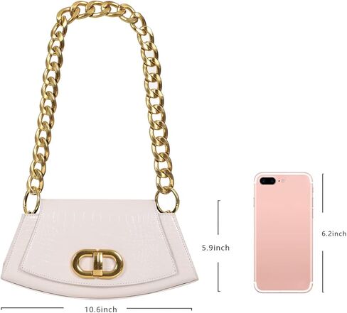 المرأة الكتف حقيبة تحت الإبط السيدات موضة المحافظ وحقائب اليد سلسلة حمل نمط تمساح الرجعية الكلاسيكية مساء Y2K مخلب in Kuwait