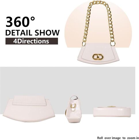 المرأة الكتف حقيبة تحت الإبط السيدات موضة المحافظ وحقائب اليد سلسلة حمل نمط تمساح الرجعية الكلاسيكية مساء Y2K مخلب in Kuwait