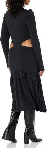 The Drop Women's Black Cut-Out Waist Long Dress by @Itsjuliettefoxx in Saudi Arabia