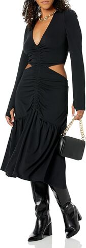 The Drop Women's Black Cut-Out Waist Long Dress by @Itsjuliettefoxx in Saudi Arabia