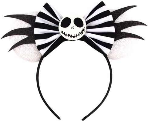 Halloween Mouse Headband Cat Ear Hair Hoop 4PCS Mouse Pumpkin Bat White Skull Ghost Bat Glitter Hairbands for Accessories Headdress Halloween Decorations Party Supplies in Saudi Arabia
