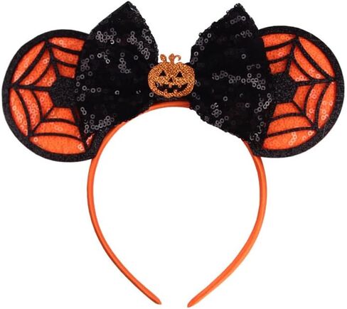 Halloween Mouse Headband Cat Ear Hair Hoop 4PCS Mouse Pumpkin Bat White Skull Ghost Bat Glitter Hairbands for Accessories Headdress Halloween Decorations Party Supplies in Saudi Arabia