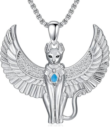 SILBAZ Bastet آلهة قلادة القط المصري آلهة قلادة القديمة Bastet تمثال قلادة مجوهرات المصرية للرجال النساء in Kuwait