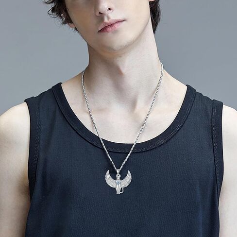 SILBAZ Bastet آلهة قلادة القط المصري آلهة قلادة القديمة Bastet تمثال قلادة مجوهرات المصرية للرجال النساء in Kuwait