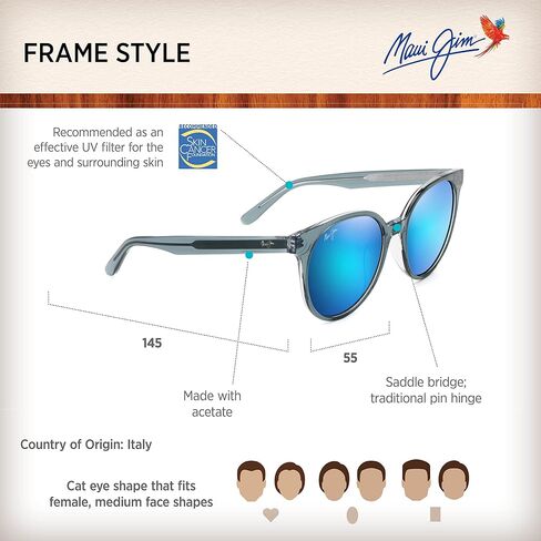 Maui Jim Women's Mehana W/Patented Polarizedplus2 Lenses Lifestyle Sunglasses in Saudi Arabia
