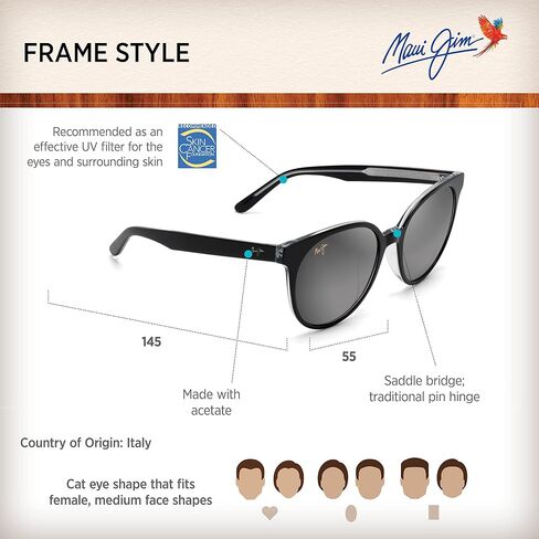 Maui Jim Women's Mehana W/Patented Polarizedplus2 Lenses Lifestyle Sunglasses in Saudi Arabia