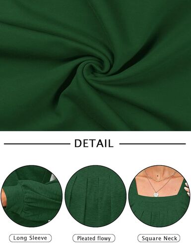 قمصان خريف نسائية بأكمام طويلة من CLOCOR قمصان خريفية فضفاضة مناسبة للنساء برقبة مربعة وحاشية منحنية ملابس علوية غير رسمية للنساء in Kuwait