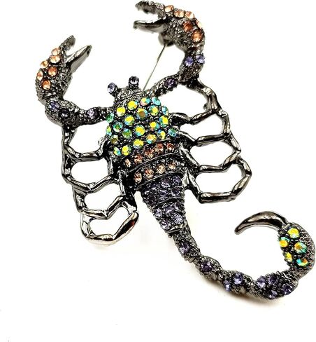 دبوس بروش من CYPINA Dangerous Vintage AB Accent الملونة كريستال العقرب دبوس يتوهم الجسم للجنسين مجوهرات, كريستال, كريستال in Kuwait
