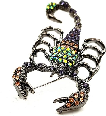 دبوس بروش من CYPINA Dangerous Vintage AB Accent الملونة كريستال العقرب دبوس يتوهم الجسم للجنسين مجوهرات, كريستال, كريستال in Kuwait