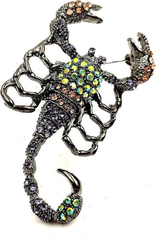 دبوس بروش من CYPINA Dangerous Vintage AB Accent الملونة كريستال العقرب دبوس يتوهم الجسم للجنسين مجوهرات, كريستال, كريستال in Kuwait