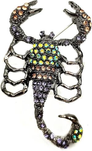 دبوس بروش من CYPINA Dangerous Vintage AB Accent الملونة كريستال العقرب دبوس يتوهم الجسم للجنسين مجوهرات, كريستال, كريستال in Kuwait