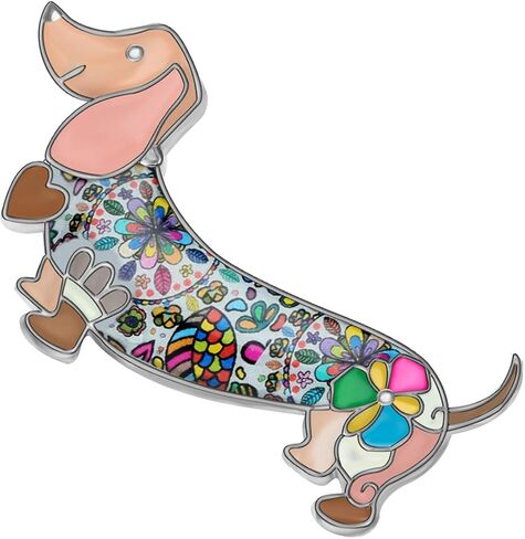 Bonsny Enamel Alloy Sweet Dachshund Dog Brooches Pin Jewelry For Women Girls Novelty Gift Charms in Saudi Arabia