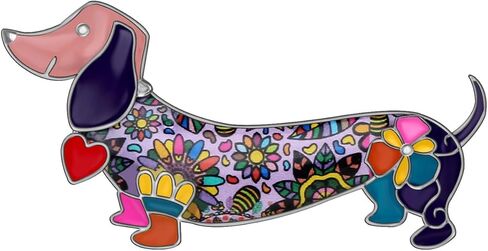 Bonsny Enamel Alloy Sweet Dachshund Dog Brooches Pin Jewelry For Women Girls Novelty Gift Charms in Saudi Arabia