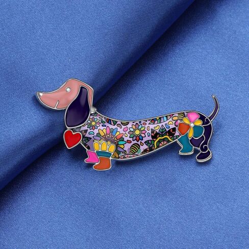 Bonsny Enamel Alloy Sweet Dachshund Dog Brooches Pin Jewelry For Women Girls Novelty Gift Charms in Saudi Arabia