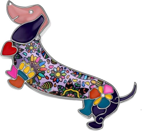 Bonsny Enamel Alloy Sweet Dachshund Dog Brooches Pin Jewelry For Women Girls Novelty Gift Charms in Saudi Arabia