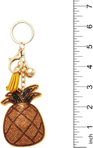 Rosemarie Collections Women's Whimsical Crystal Covered Sparkling Plush Key Ring With Tassel Keychain Car Fob Handbag Charm in Saudi Arabia