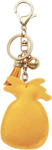 Rosemarie Collections Women's Whimsical Crystal Covered Sparkling Plush Key Ring With Tassel Keychain Car Fob Handbag Charm in Saudi Arabia