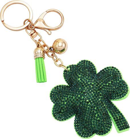 Rosemarie Collections Women's Whimsical Crystal Covered Sparkling Plush Key Ring With Tassel Keychain Car Fob Handbag Charm in Saudi Arabia