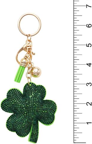 Rosemarie Collections Women's Whimsical Crystal Covered Sparkling Plush Key Ring With Tassel Keychain Car Fob Handbag Charm in Saudi Arabia