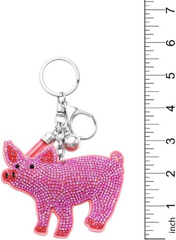 Rosemarie Collections Women's Whimsical Crystal Covered Sparkling Plush Key Ring With Tassel Keychain Car Fob Handbag Charm in Saudi Arabia