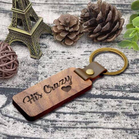 2 Pieces Funny Couple Engraved Wood Key Chain - Boyfriend Gift, Birthday Gift, New Home or Car Key Chain, Valentines Gift, Long Distance Gift, Family Gifts, Lovers Gifts., Walnut, 4.3in x1.2in in Saudi Arabia