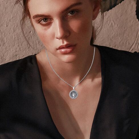 AOSAIB Medusa Necklace 925 Sterling Silver Medusa Pendant Necklace for Women Men Egyptian Goddess Necklace Medusa Athena Necklace Amulet Medal Jewelry Gifts in Kuwait