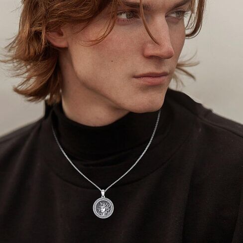 AOSAIB Medusa Necklace 925 Sterling Silver Medusa Pendant Necklace for Women Men Egyptian Goddess Necklace Medusa Athena Necklace Amulet Medal Jewelry Gifts in Kuwait