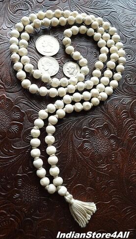 8MM TULSI HOLY BASIL PRAYER BEADS JAPA MALA NECKLACE HAND KNOTTED in Saudi Arabia