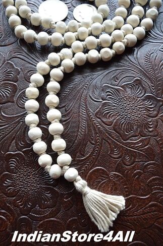 8MM TULSI HOLY BASIL PRAYER BEADS JAPA MALA NECKLACE HAND KNOTTED in Saudi Arabia