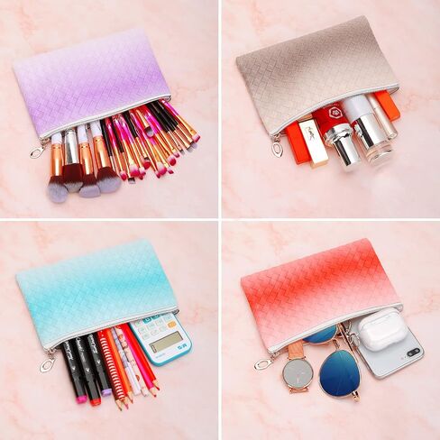 HAOGUAGUA 6 Pieces Travel Makeup Bag Toiletry Pouch, Waterproof Cosmetic Purse Organizer Bag with Zipper, Small Zipper Pouch for Purse Travel Accessory Organizer (6PCS STYLE 3) in Kuwait
