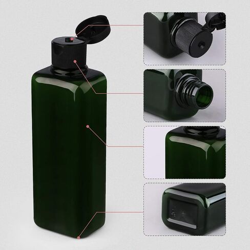 Sdootbeauty Plastic Empty Bottles Squeeze Bottles with Flip Cap, Flip Cap Bottle - Pack of 2, 200ml/6.7oz Green in Saudi Arabia