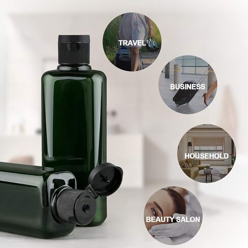 Sdootbeauty Plastic Empty Bottles Squeeze Bottles with Flip Cap, Flip Cap Bottle - Pack of 2, 200ml/6.7oz Green in Saudi Arabia