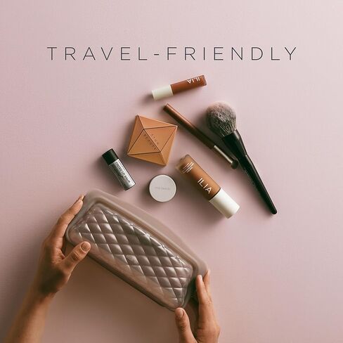 Stasher Reusable Silicone Travel Makeup Bag, Storage Bag Organizer, Dishwasher Safe, Leak-free, Beauty Touch-Up, Taupe in Kuwait