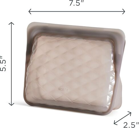 Stasher Reusable Silicone Travel Makeup Bag, Storage Bag Organizer, Dishwasher Safe, Leak-free, Beauty Touch-Up, Taupe in Kuwait