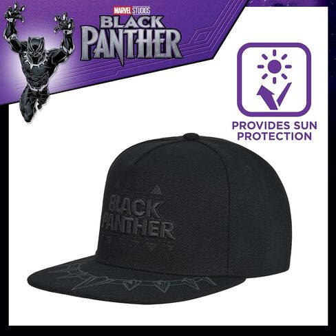 Concept One Marvel Black Panther Baseball Cap, Claw Necklace Snapback Flat Brim Hat, Black, One Size in Saudi Arabia