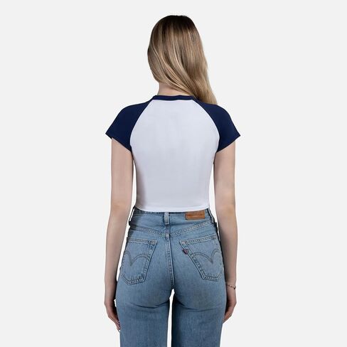 Hype & Vice Homerun Tee for Women - University of Michigan Tank Top for Women, Crop T-Shirt, College Shirts for Game Days in Saudi Arabia